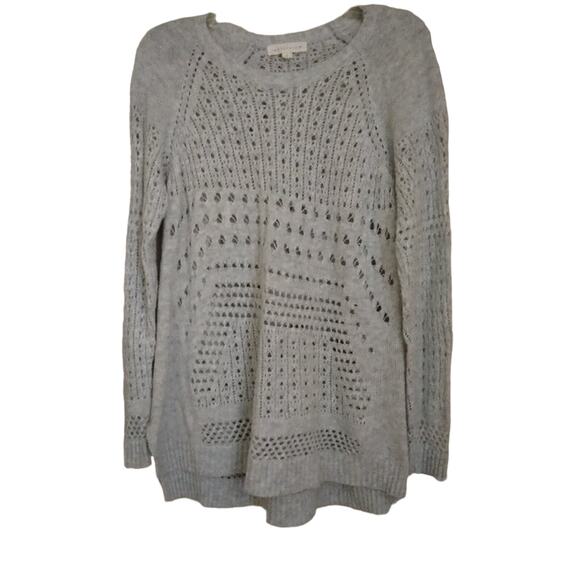 Lovestitch Open Weave Light Gray Sweater size S - Picture 1 of 4